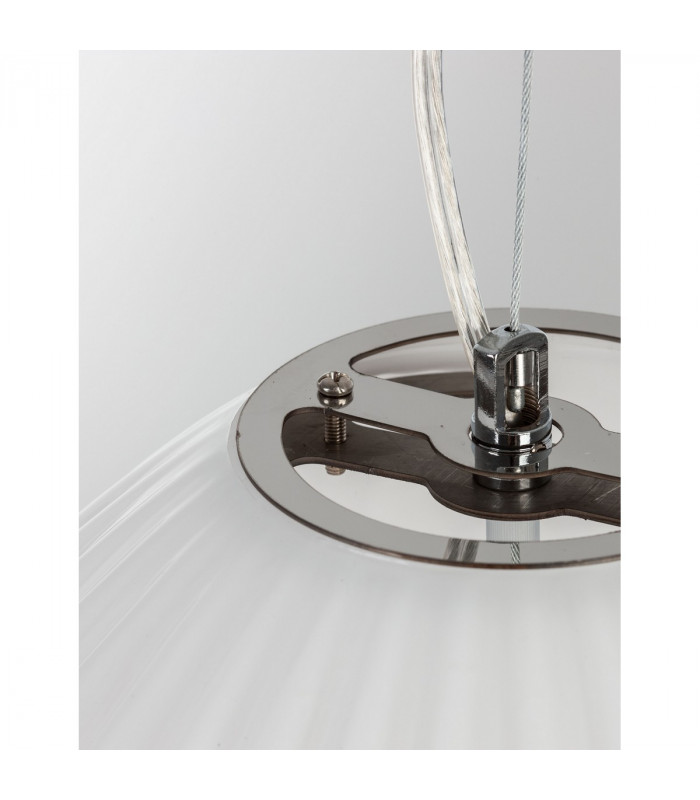 Hector Globe Pendant Ceiling Light Chrome Metal Opal Glass LED E27-3