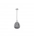 Zarley Globe Pendant Ceiling Light Chrome Metal Smoky Grey Glass LED E27-1