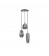 Zarley 3 Light Cluster Pendant Ceiling Light Chrome Metal Smoky Grey Glass LED E27-1