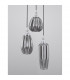 Zarley 3 Light Cluster Pendant Ceiling Light Chrome Metal Smoky Grey Glass LED E27-3