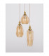 Ficato 3 Light Cluster Pendant Ceiling Light Brass Metal Champagne Glass LED E27-3