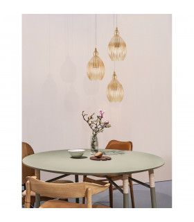 Lingua 3 Light Cluster Pendant Ceiling Light Brass Metal Champagne Glass LED E27-2