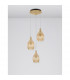 Lingua 3 Light Cluster Pendant Ceiling Light Brass Metal Champagne Glass LED E27-3