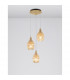 Lingua 3 Light Cluster Pendant Ceiling Light Brass Metal Champagne Glass LED E27-4