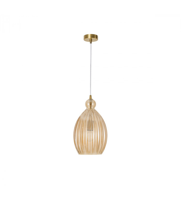 Lingua Dome Pendant Ceiling Light Brass Metal Champagne Glass LED E27-1
