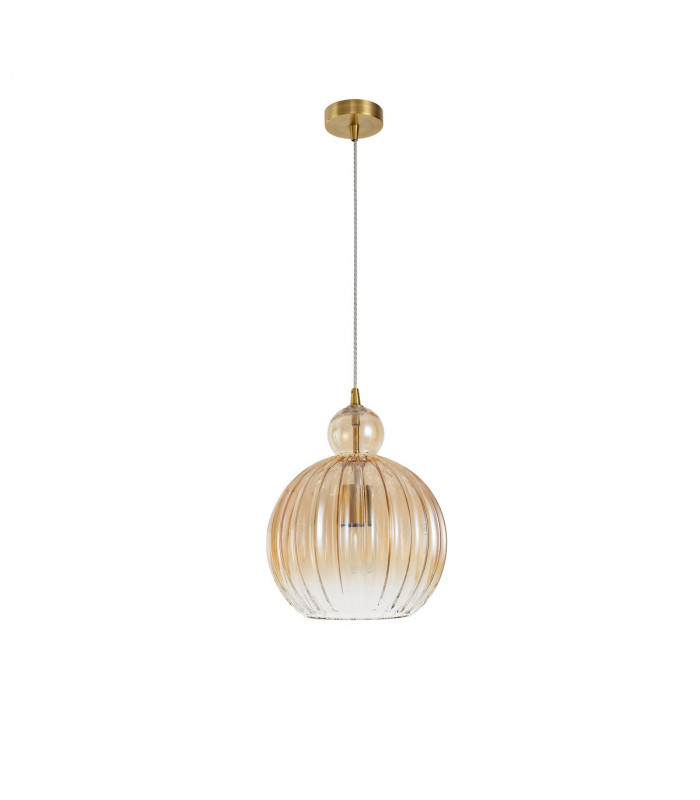 Lingua Dome Pendant Ceiling Light Brass Aluminium Champagne Glass LED E27att-1