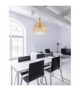 Lingua Dome Pendant Ceiling Light Brass Aluminium Champagne Glass LED E27att-2