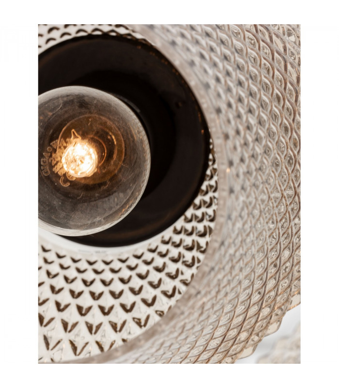 Magio 3 Light Cluster Pendant Ceiling Light Cognac Shadow Glass Brass Gold Metal LED E27-5