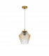 Magio Dome Pendant Ceiling Light Cognac Shadow Glass Brass Gold Metal LED E27-1