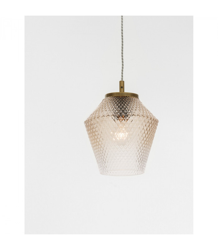 Magio Dome Pendant Ceiling Light Cognac Shadow Glass Brass Gold Metal LED E27-2