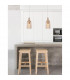 Marou Dome Pendant Ceiling Light Amber Glass Brass Metal LED E27 19.5-2