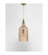 Marou Dome Pendant Ceiling Light Amber Glass Brass Metal LED E27 19.5-3