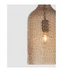 Marou Dome Pendant Ceiling Light Amber Glass Brass Metal LED E27 19.5-5
