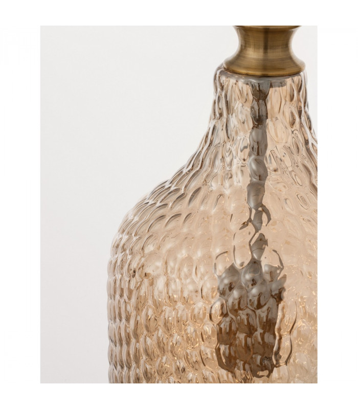 Marou Dome Pendant Ceiling Light Amber Glass Brass Metal LED E27 19.5-7