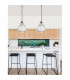 Toulon Dome Pendant Ceiling Light Clear Glass Dark Brown Base Chain LED E27-2