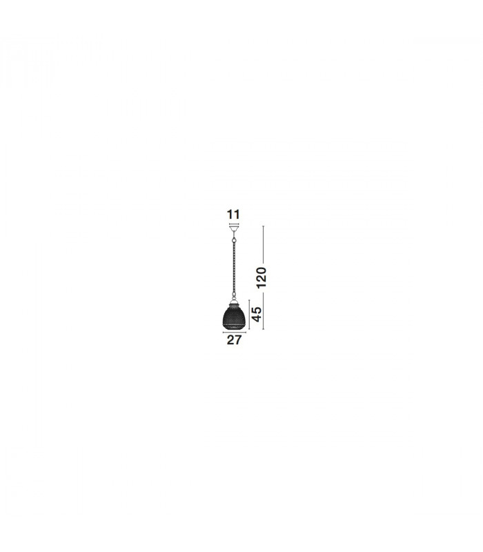 Toulon Dome Pendant Ceiling Light Clear Glass Dark Brown Base Chain LED E27-4
