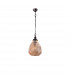 Toulon Dome Pendant Ceiling Light Amber Glass Dark Brown Base Chain LED E27-1