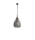 Toulon Dome Pendant Ceiling Light Grey Glass Dark Brown Base Chain LED E27-1