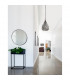 Toulon Dome Pendant Ceiling Light Grey Glass Dark Brown Base Chain LED E27-2
