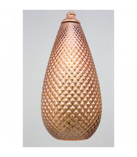 Boho 18cm Dome Pendant Ceiling Light Rose Gold Glass Metal LED E27-2
