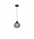 Vienti Dome Pendant Ceiling Light Dark Grey Glass Black Metal LED E27-1