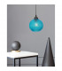 Vienti Dome Pendant Ceiling Light Blue Glass Black Metal LED E27-2
