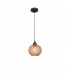 Vienti Dome Pendant Ceiling Light Ochra Glass Black Metal LED E27-1