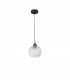 Vienti Dome Pendant Ceiling Light Clear Glass Black Metal LED E27-1