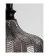 Loni Dome Pendant Ceiling Light Matt Black Metal Smoky Grey Glass LED E27-4