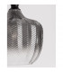 Loni Dome Pendant Ceiling Light Matt Black Metal Smoky Grey Glass LED E27-7