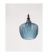 Loni Dome Pendant Ceiling Light Matt Black Metal Dark Blue Glass LED E27-3