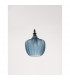 Loni Dome Pendant Ceiling Light Matt Black Metal Dark Blue Glass LED E27-4