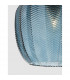 Loni Dome Pendant Ceiling Light Matt Black Metal Dark Blue Glass LED E27-5