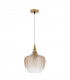 Loni Dome Pendant Ceiling Light Brass Metal Champagne Glass LED E27-1