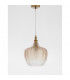 Loni Dome Pendant Ceiling Light Brass Metal Champagne Glass LED E27-3