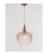 Loni Dome Pendant Ceiling Light Brass Metal Champagne Glass LED E27-4