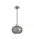 Jade Dome Pendant Ceiling Light Smoke Blown Glass Satin Nickel Metal LED E27-1