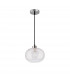 Jade Dome Pendant Ceiling Light Clear Blown Glass Satin Nickel Metal LED E27-2
