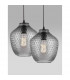 Claro Dome Pendant Ceiling Light Smoke Glass Black Metal LED E27-2