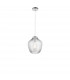 Claro Dome Pendant Ceiling Light Clear Glass Chrome Aluminium LED E27-1
