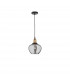 Cedro Dome Pendant Ceiling Light Smoky Glass Bronze Black Metal LED E27-1