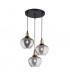 Cedro 3 Light Cluster Pendant Ceiling Light Smoky Glass Bronze Black Metal LED E27-1