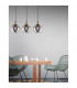 Cedro 3 Light Bar Pendant Ceiling Light Smoky Glass Bronze Black Metal LED E27-2