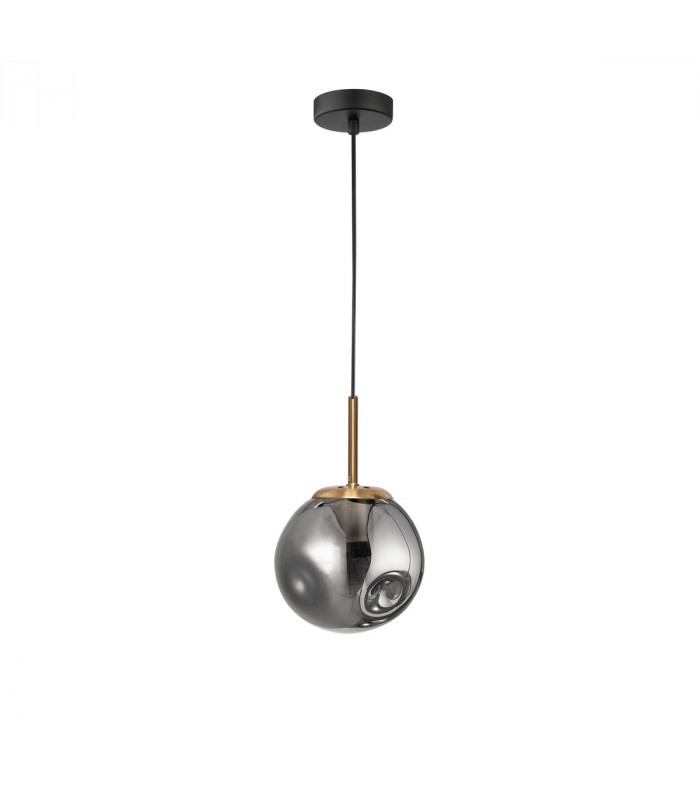 Spada Globe Pendant Ceiling Light Gold Metal Chrome Glass Black LED E27-1