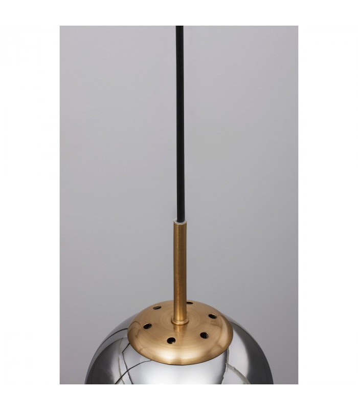 Spada Globe Pendant Ceiling Light Gold Metal Chrome Glass Black LED E27-3