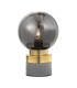 Juliet Globe Table Lamp Smoke Grey Glass Brass Grey Metal Base LED E14-1