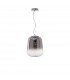 Oliverio 33cm Globe Pendant Ceiling Light Smoke Glass Chrome Aluminium LED E27-1