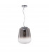 Oliverio 25cm Globe Pendant Ceiling Light Smoke Glass Chrome Aluminium LED E27-1
