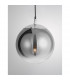 Ficato 20cm Globe Pendant Ceiling Light Smoke Glass Chrome Aluminium LED E27-2