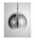 Ficato 20cm Globe Pendant Ceiling Light Smoke Glass Chrome Aluminium LED E27-3